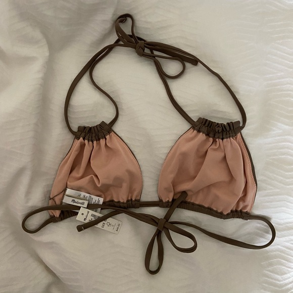 Madewell Second Wave Ruched String Bikini Top M NWT - Picture 6 of 7